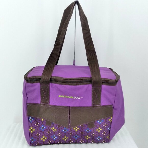 Rachael Ray Cargo Thermal Tote Purple Floral Brocade - Picture 1 of 11